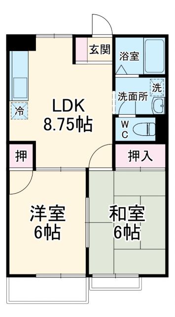 羽島郡笠松町門間のアパートの間取り