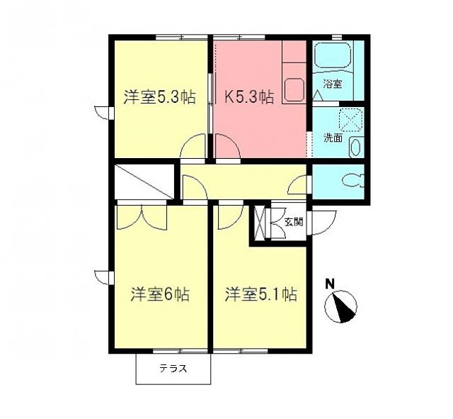 小田原市高田のアパートの間取り