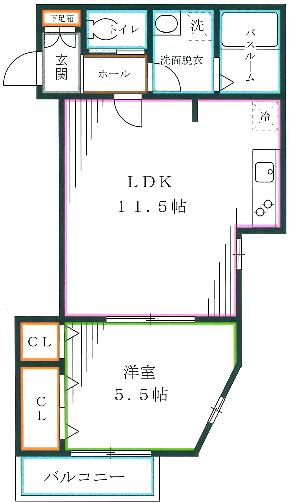 中野区若宮のアパートの間取り