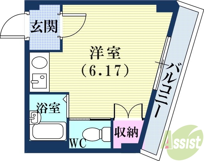 神戸市灘区稗原町のマンションの間取り