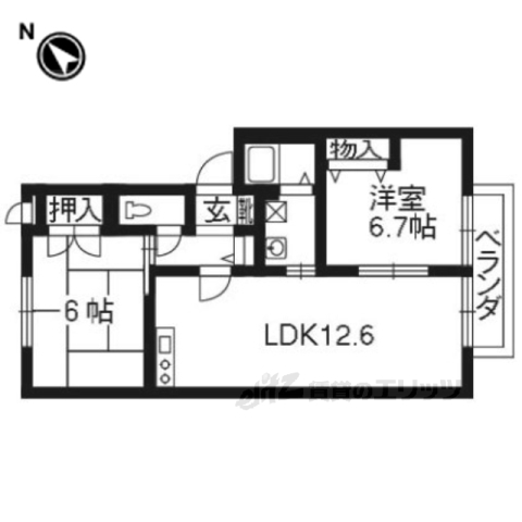 京都市西京区桂清水町のアパートの間取り