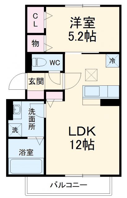 小牧市春日寺のアパートの間取り