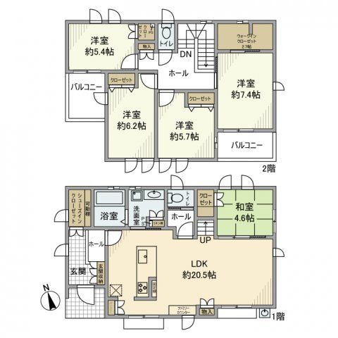 新西方７丁目戸建の間取り