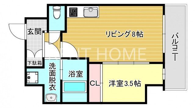 大阪市生野区新今里のマンションの間取り