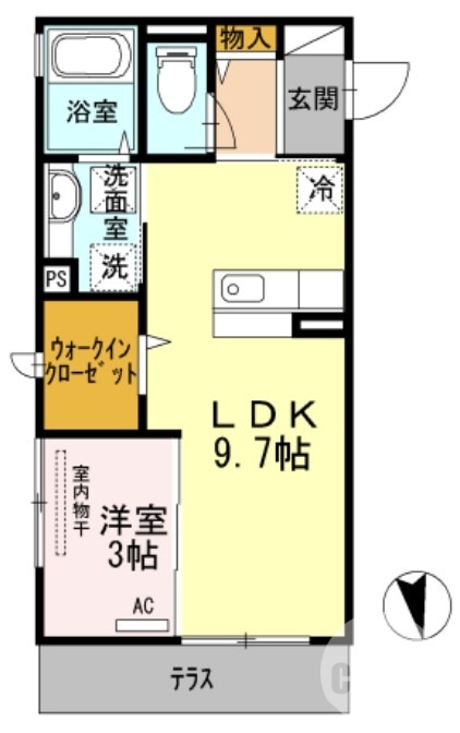 堺市北区北長尾町のアパートの間取り