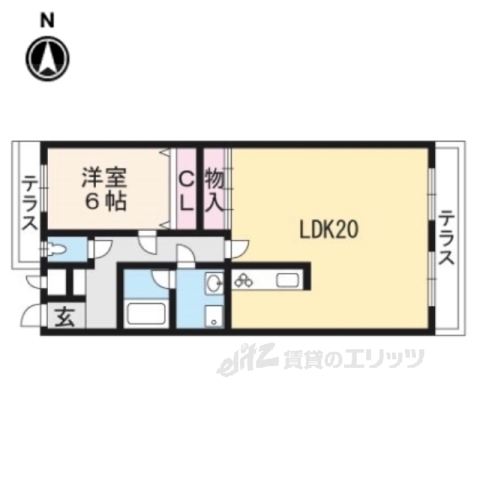 宇治市莵道のマンションの間取り