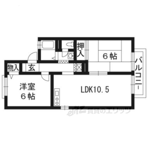 京都市西京区樫原山路のアパートの間取り