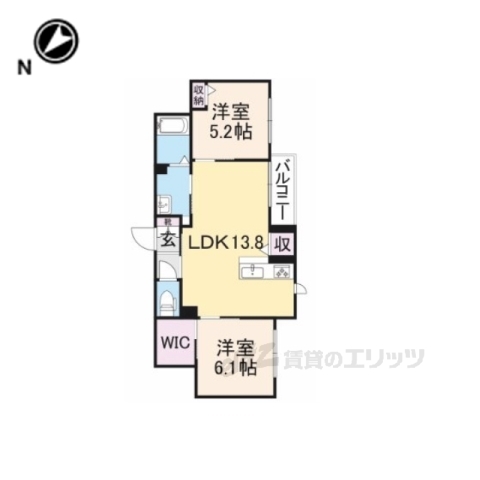 彦根市川瀬馬場町のアパートの間取り