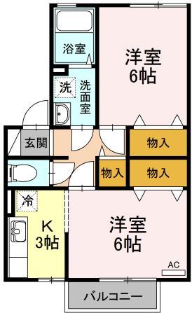 山形市成沢西のアパートの間取り