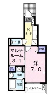 東松山市材木町のアパートの間取り