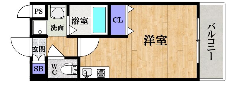 大阪市天王寺区茶臼山町のマンションの間取り