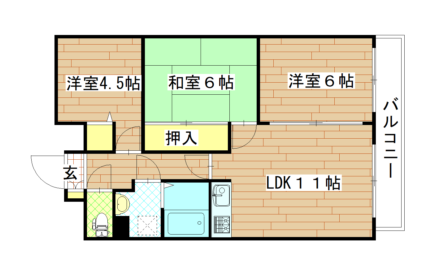 ベルビュー支倉の間取り