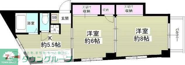 世田谷区瀬田のマンションの間取り