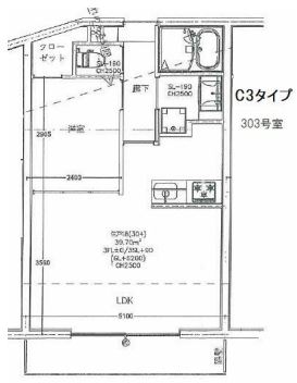 目黒区東が丘のマンションの間取り