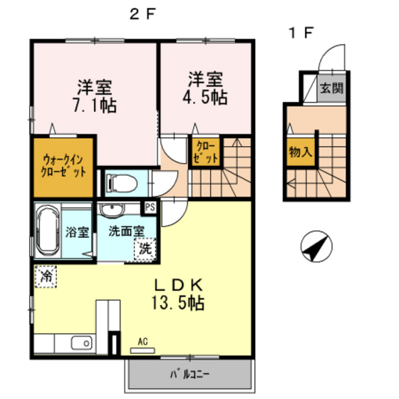 セジュール弐番館の間取り