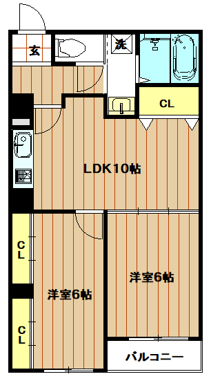 勝山タウンハイツの間取り