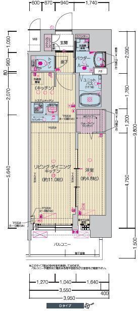 プレサンスＴＨＥ高岳の間取り