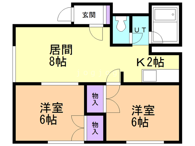 札幌市西区西野一条のアパートの間取り