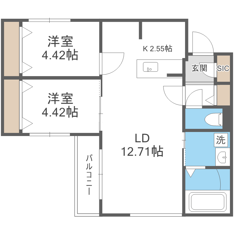 フォレスタ北９条の間取り