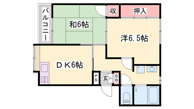 加古郡稲美町六分一のアパートの間取り