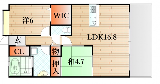 下関市長府松原町のマンションの間取り