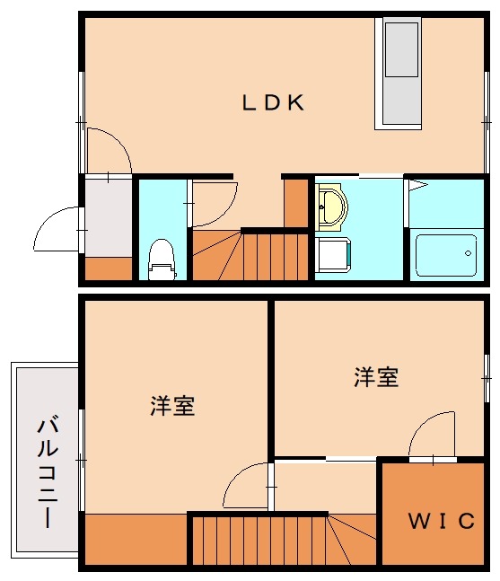 宮若市本城のアパートの間取り