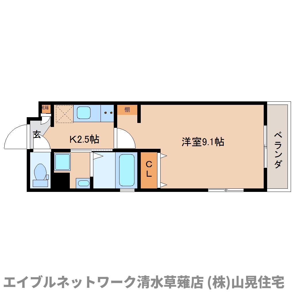 静岡市清水区中之郷のマンションの間取り