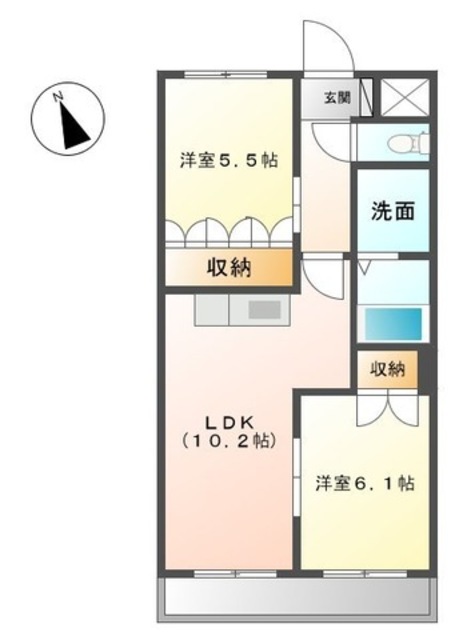 海南市名高のアパートの間取り