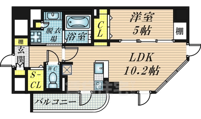 東大阪市菱屋西のマンションの間取り