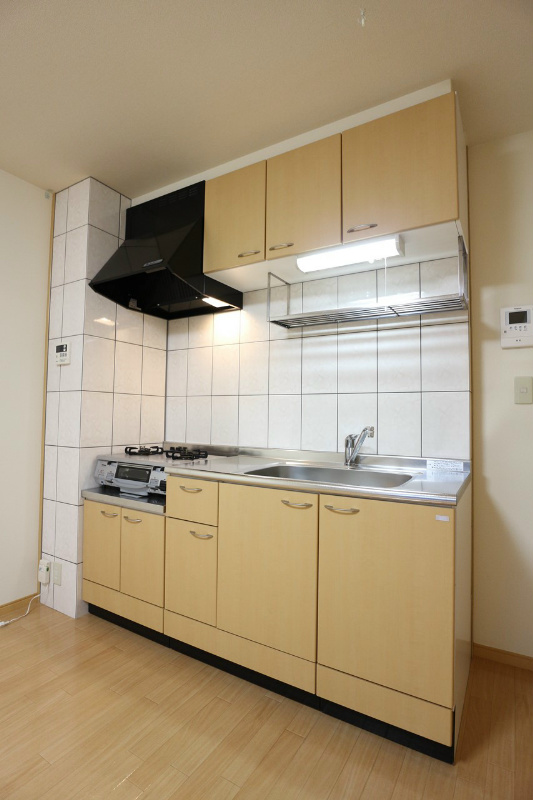 キッチン　※別号室の写真です。入居時はガスコンロなし