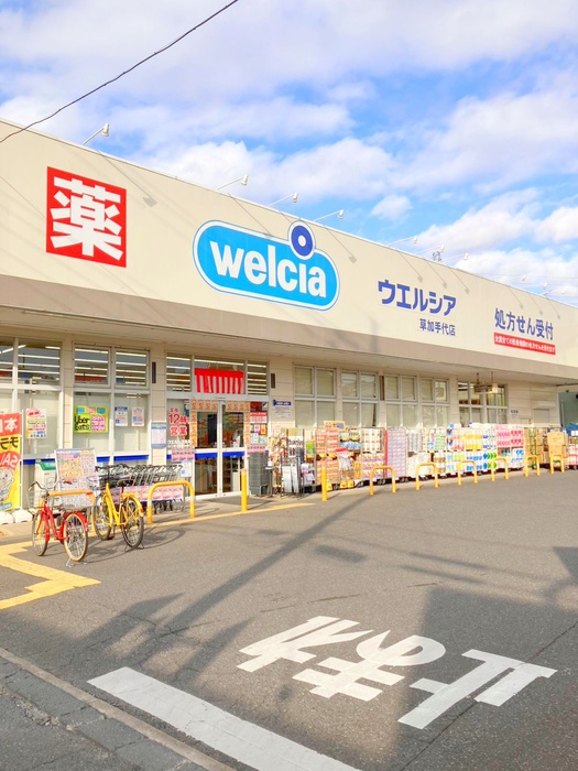 ドラックストア　ウエルシア草加手代店（ドラッグストア）まで215m