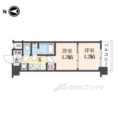 ＪＲ東海道本線 京都駅 徒歩10分 7階建 新築の間取り写真