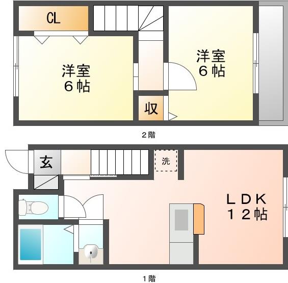 ＪＲ山陽本線 庭瀬駅 徒歩24分 2階建 築11年の間取り写真