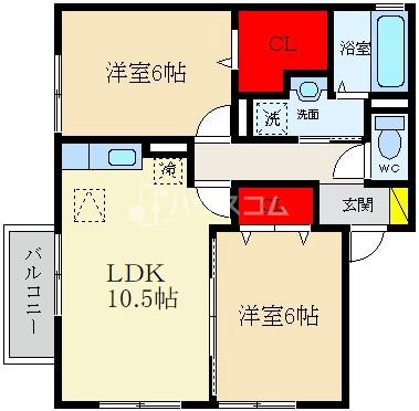 ＪＲ片町線 寝屋川公園駅 徒歩6分 2階建 築19年の間取り写真