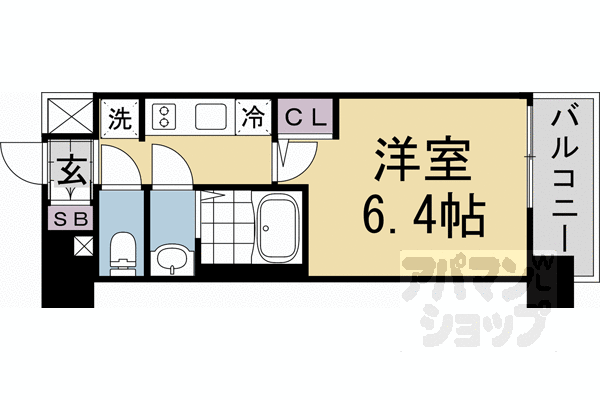 ＪＲ東海道本線 西大路駅 徒歩10分 10階建 築1年の間取り写真