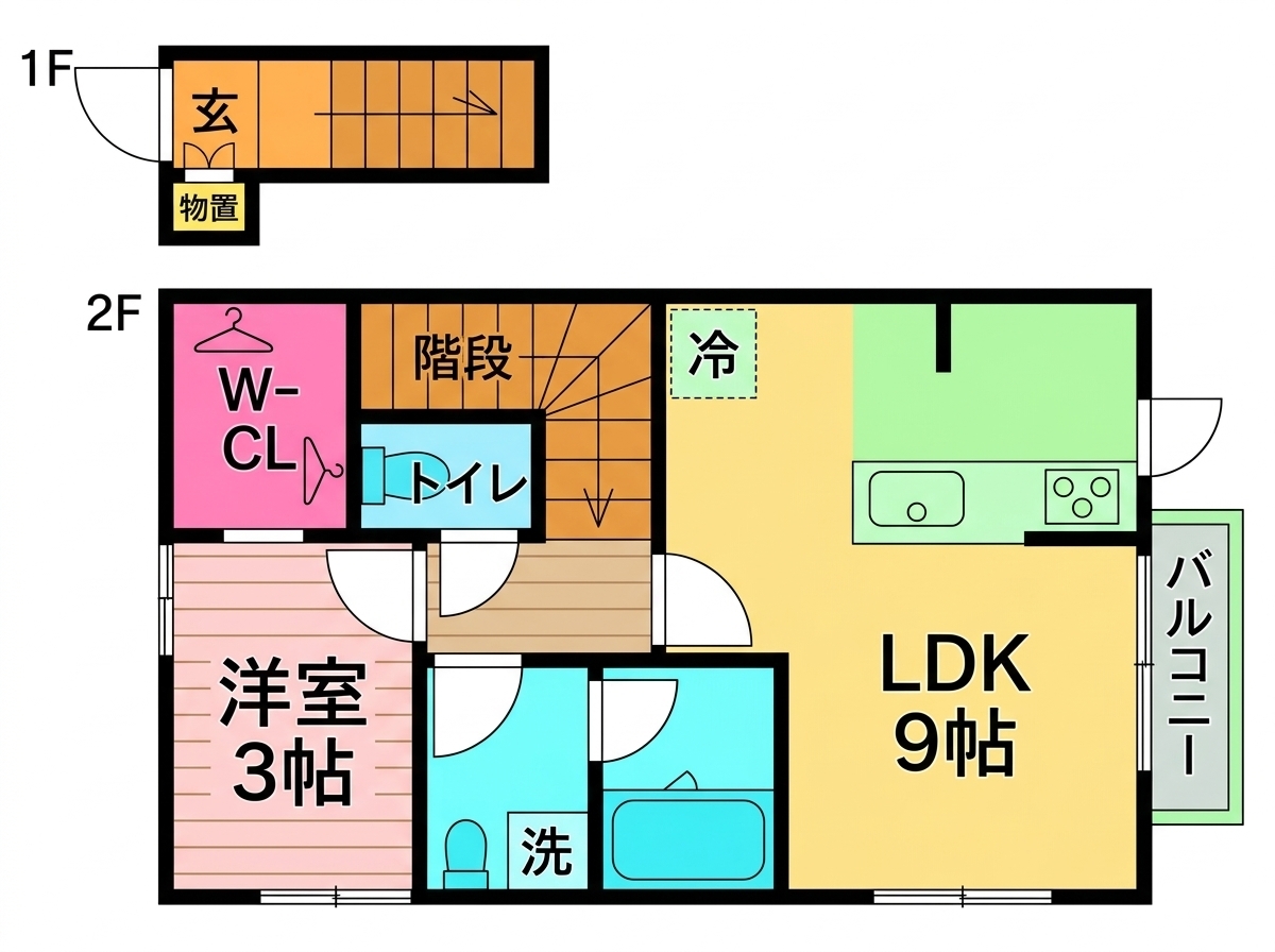 仙台市地下鉄南北線 台原駅 徒歩4分 2階建 築1年の間取り写真