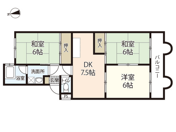 広島市西区井口台のマンションの間取り