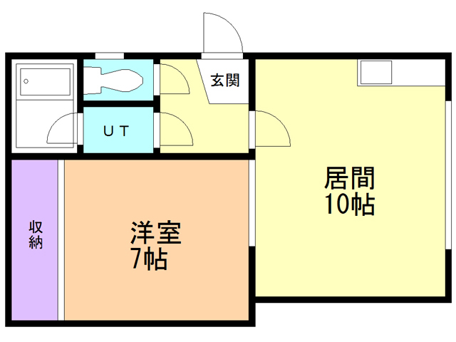 函館市万代町のアパートの間取り