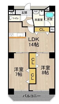 クレシア東心斎橋の間取り