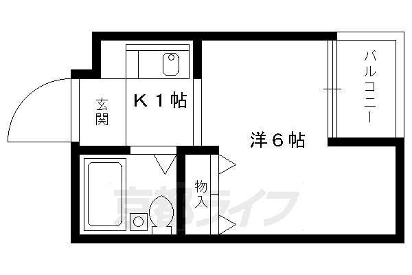 京都市上京区新白水丸町のマンションの間取り