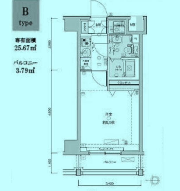 港区海岸のマンションの間取り