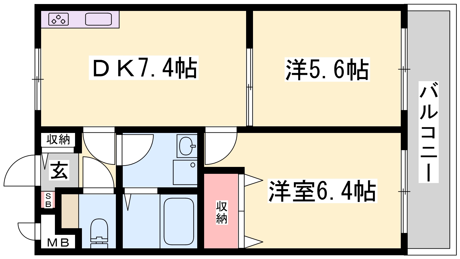 赤穂市加里屋のマンションの間取り