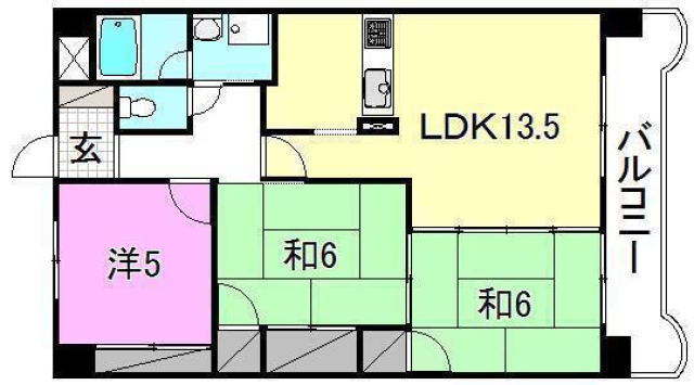 松山市上市のマンションの間取り