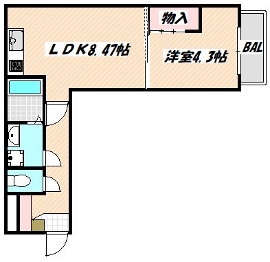 市川市中山のアパートの間取り