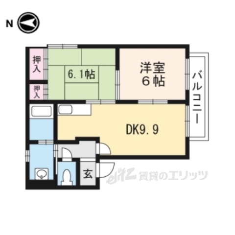 【甲賀市水口町北泉のアパートの間取り】