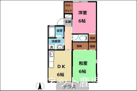 サニーヒル大峯台　B棟の間取り