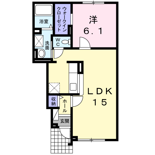 苫小牧市北栄町のアパートの間取り