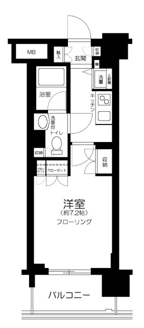 新宿区舟町のマンションの間取り