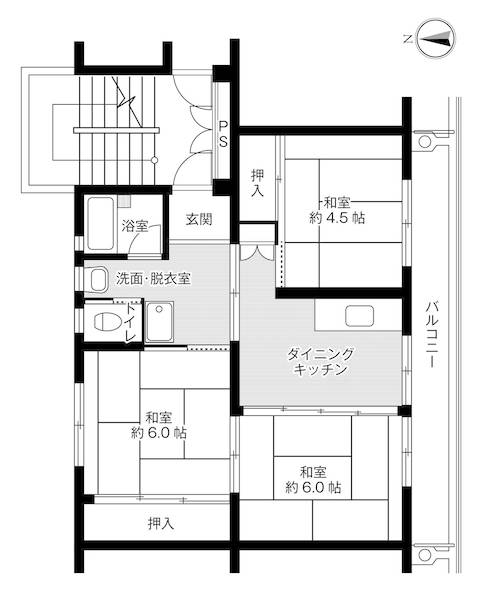 【ビレッジハウス城島2号棟の間取り】