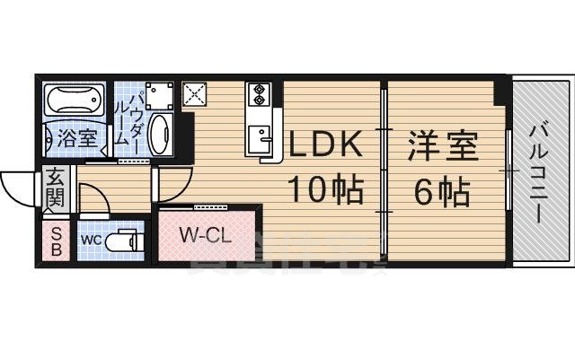 京都市山科区勧修寺西金ケ崎のマンションの間取り